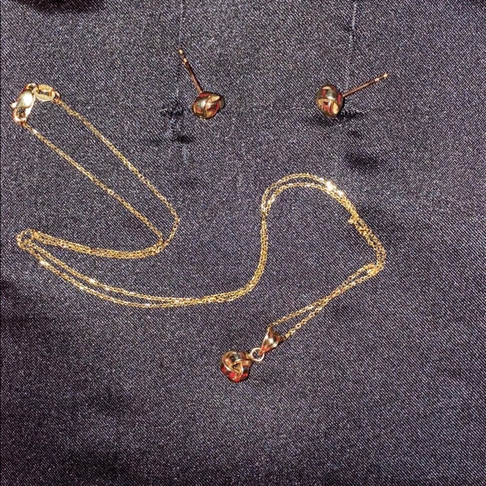 10k gold necklace and earrings set from Zales